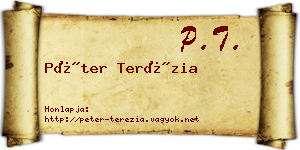 Péter Terézia névjegykártya