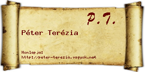 Péter Terézia névjegykártya